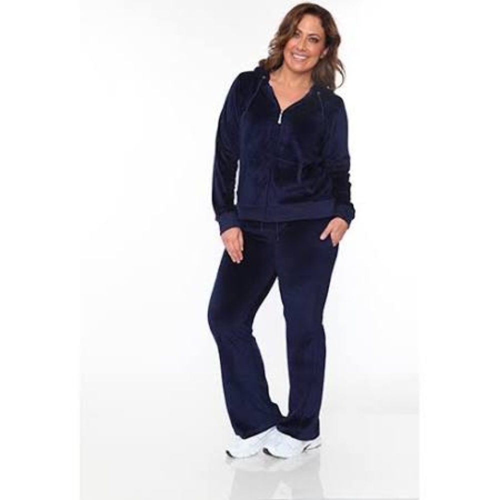 Womens White Mark 2pc. Velour's Set 2X Burgundy